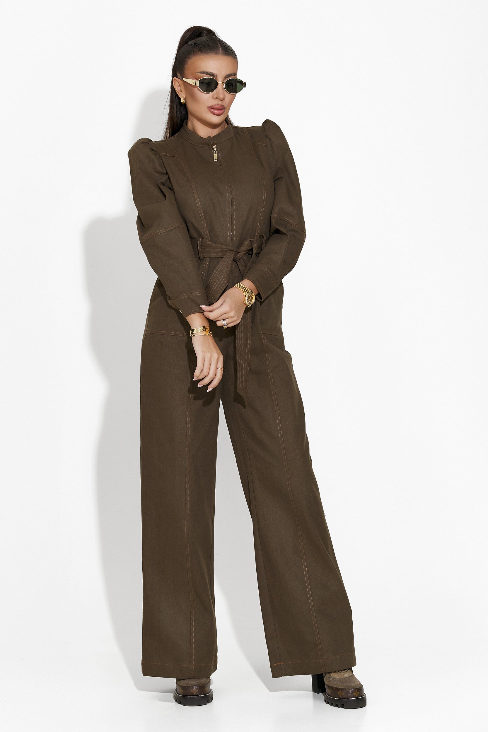 Tuyet Bogas khaki casual women's jumpsuit