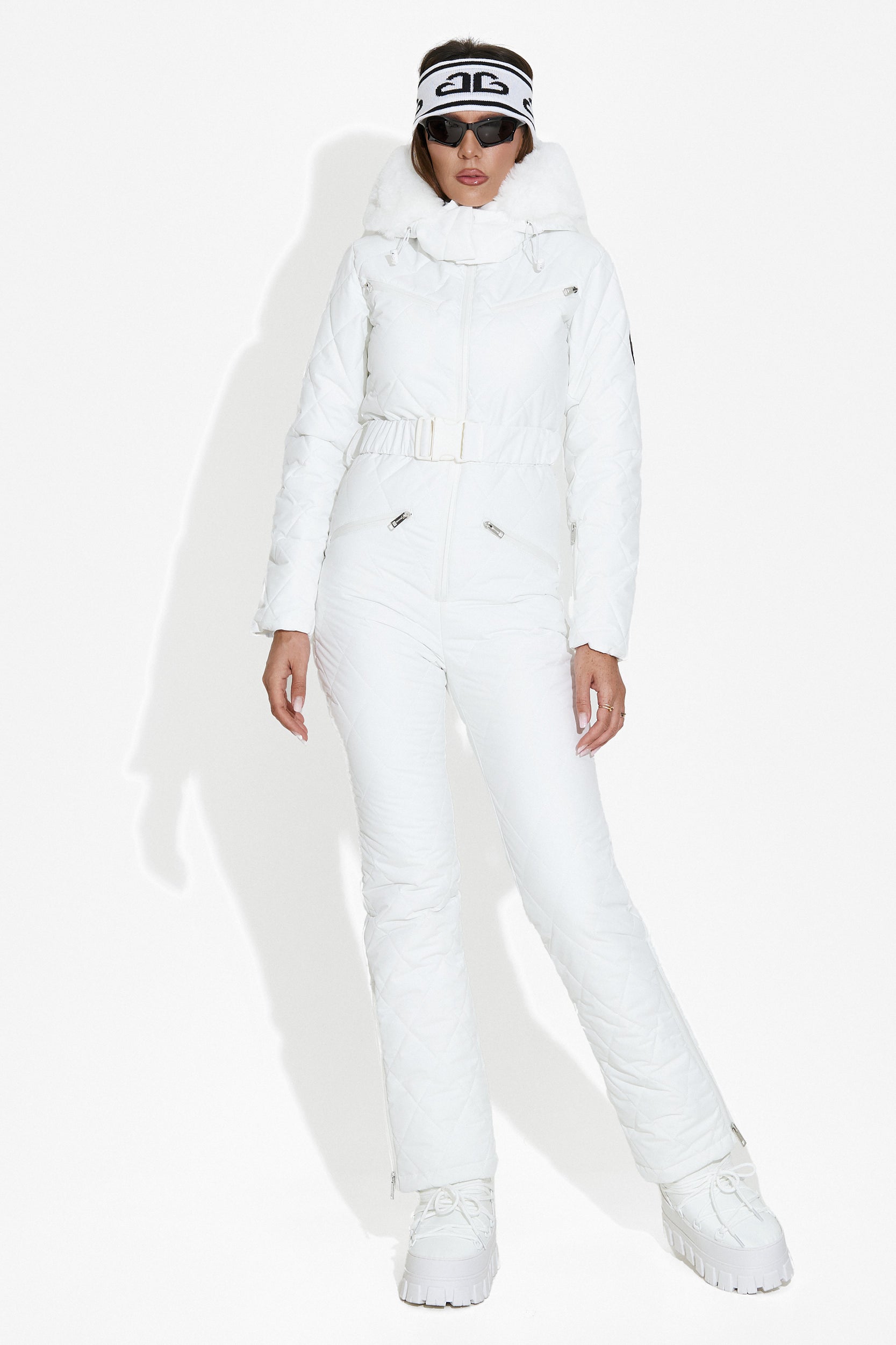 White casual ski overalls Valene Bogas