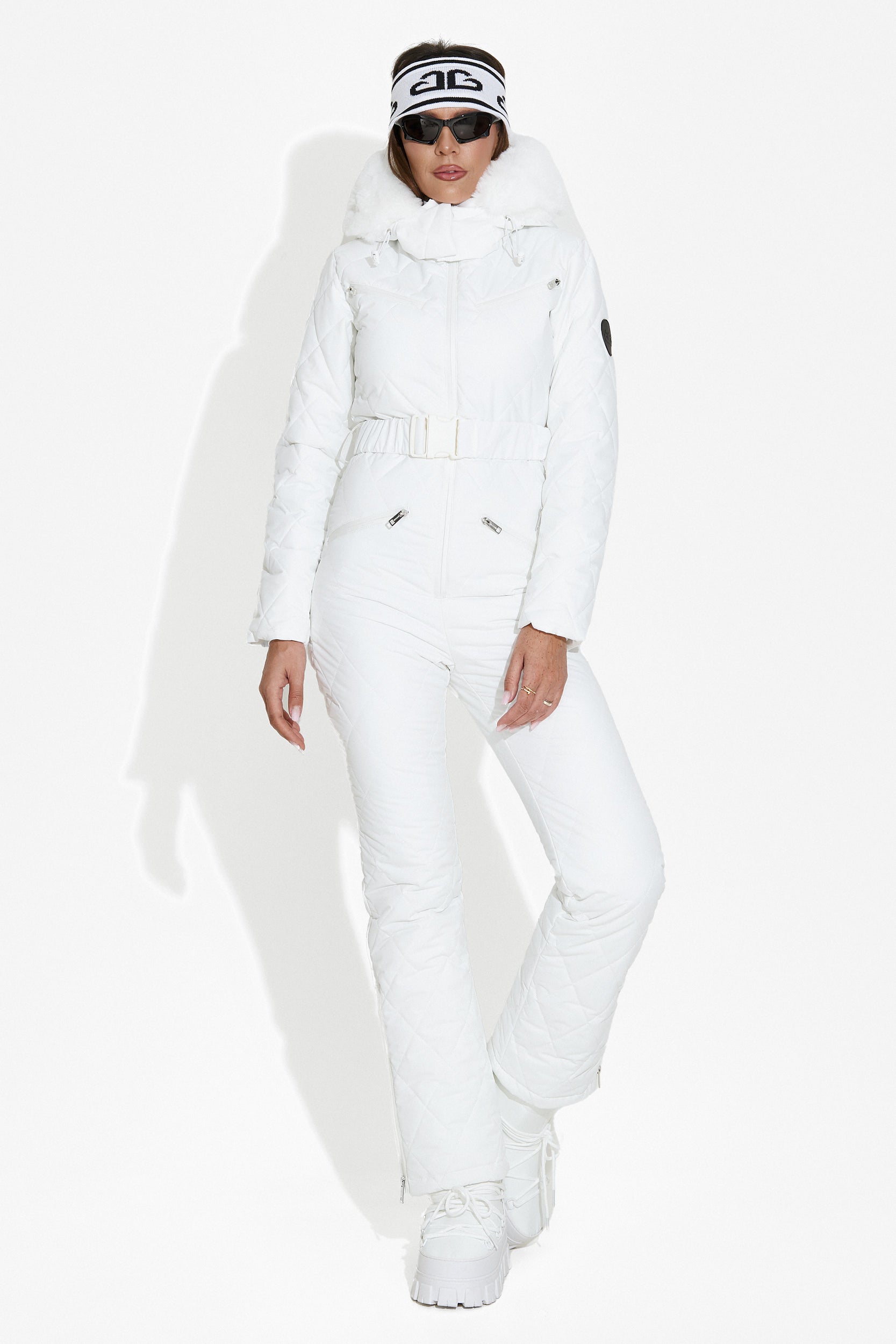 White casual ski overalls Valene Bogas