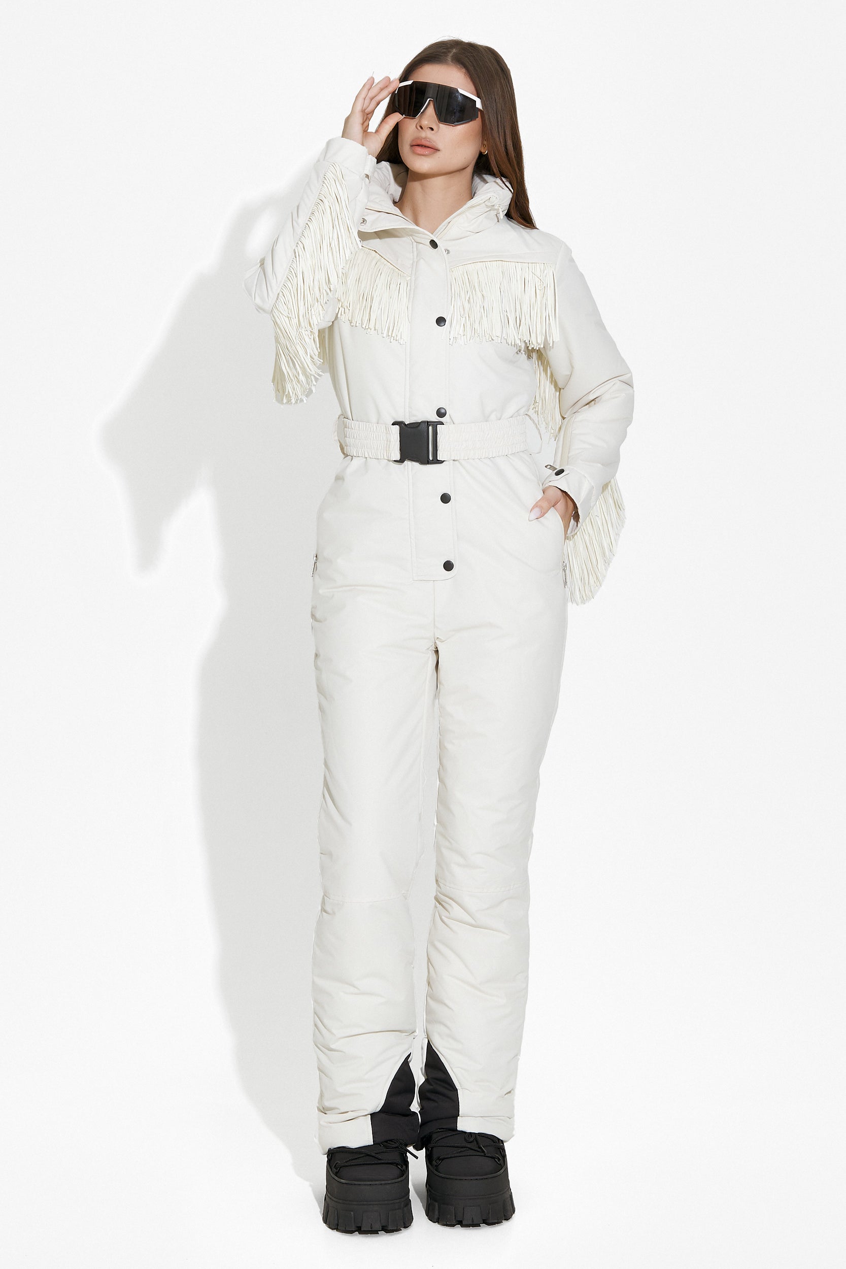 Ritanya Bogas beige casual ski overalls