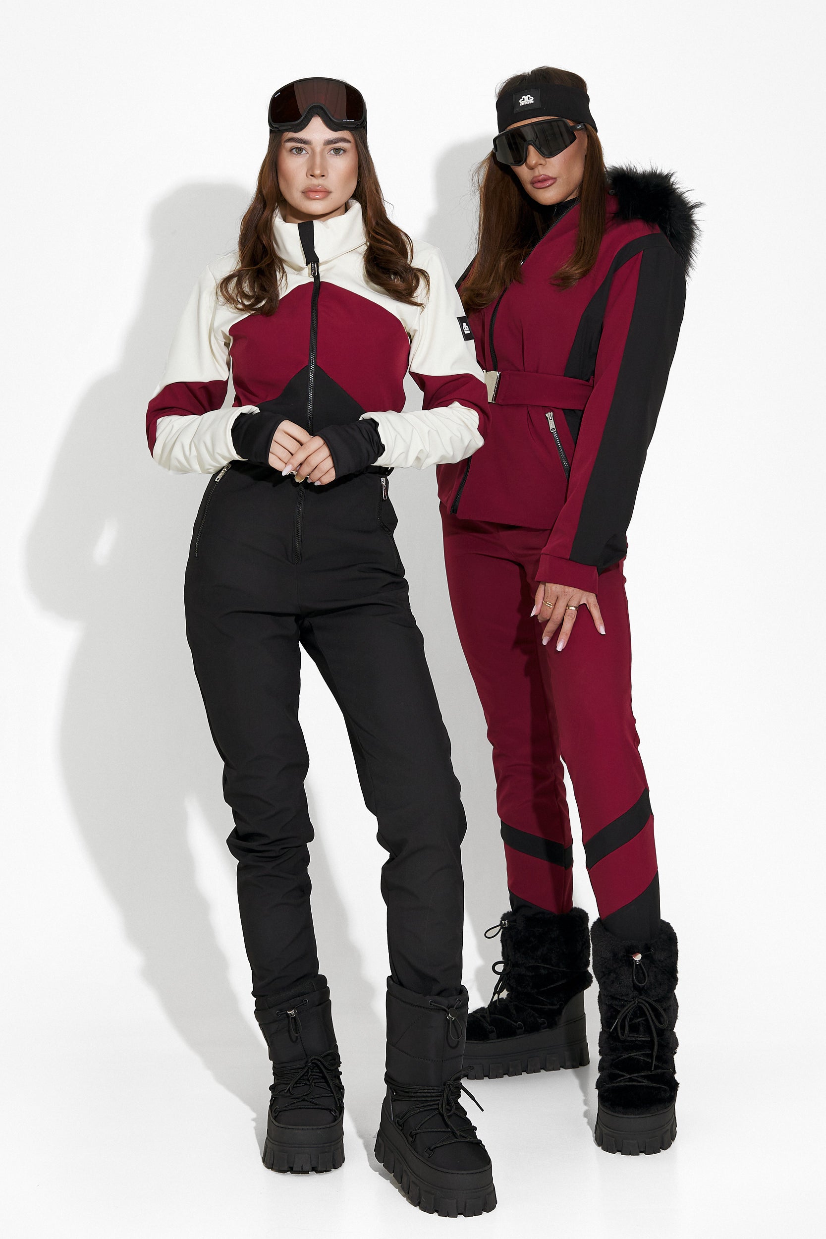 Black burgundy casual ski jumpsuit Radika Bogas