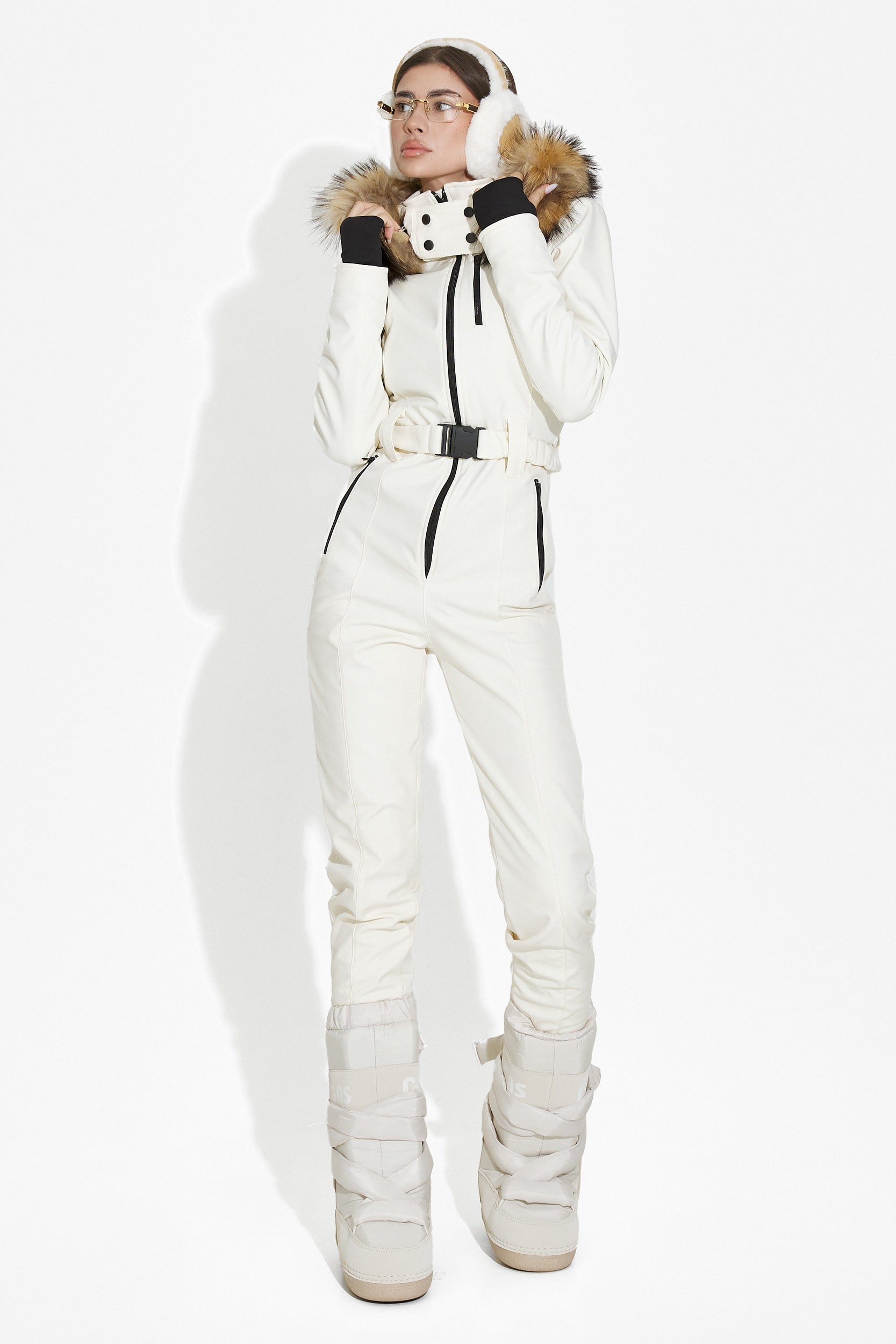 Cream casual ski jumpsuit Sydona Bogas