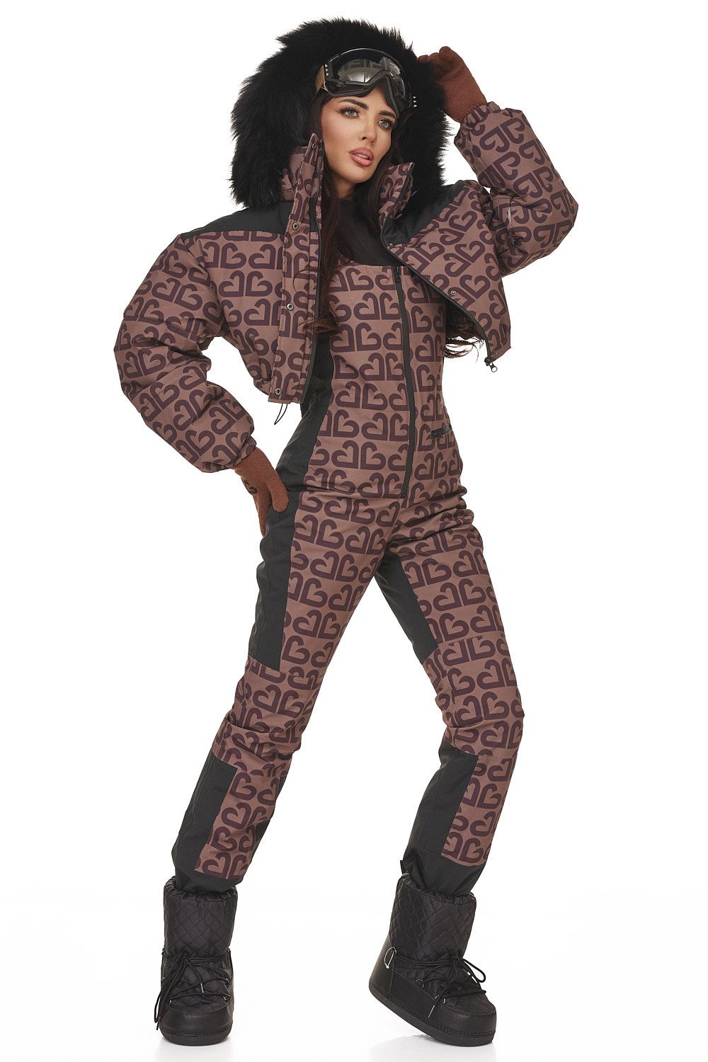 Adelines Bogas brown casual ski suit