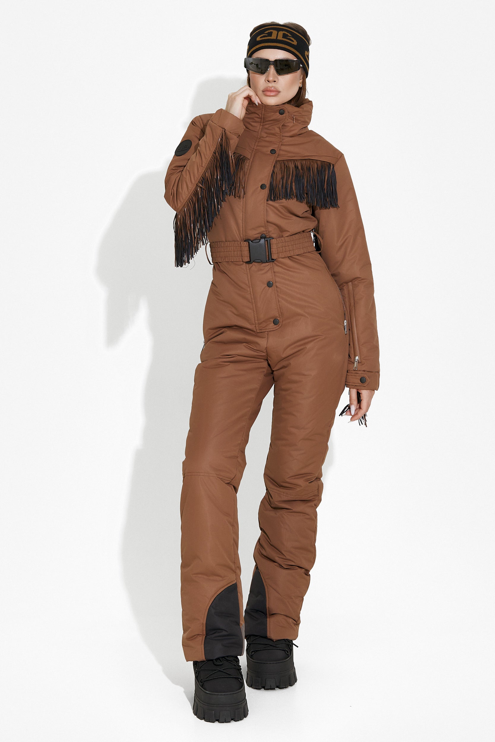 Ritanya Bogas brown casual ski overalls