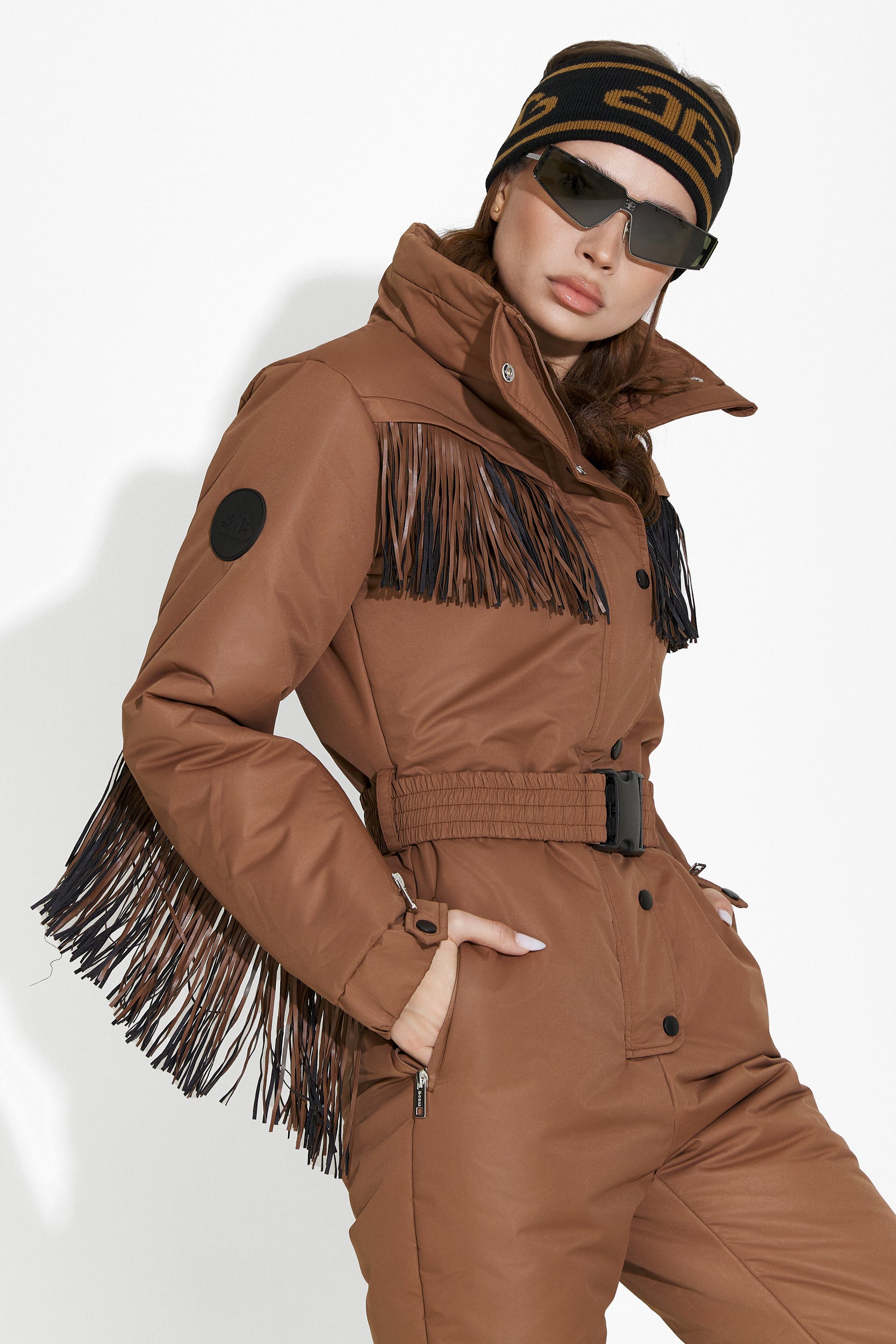 Ritanya Bogas brown casual ski overalls