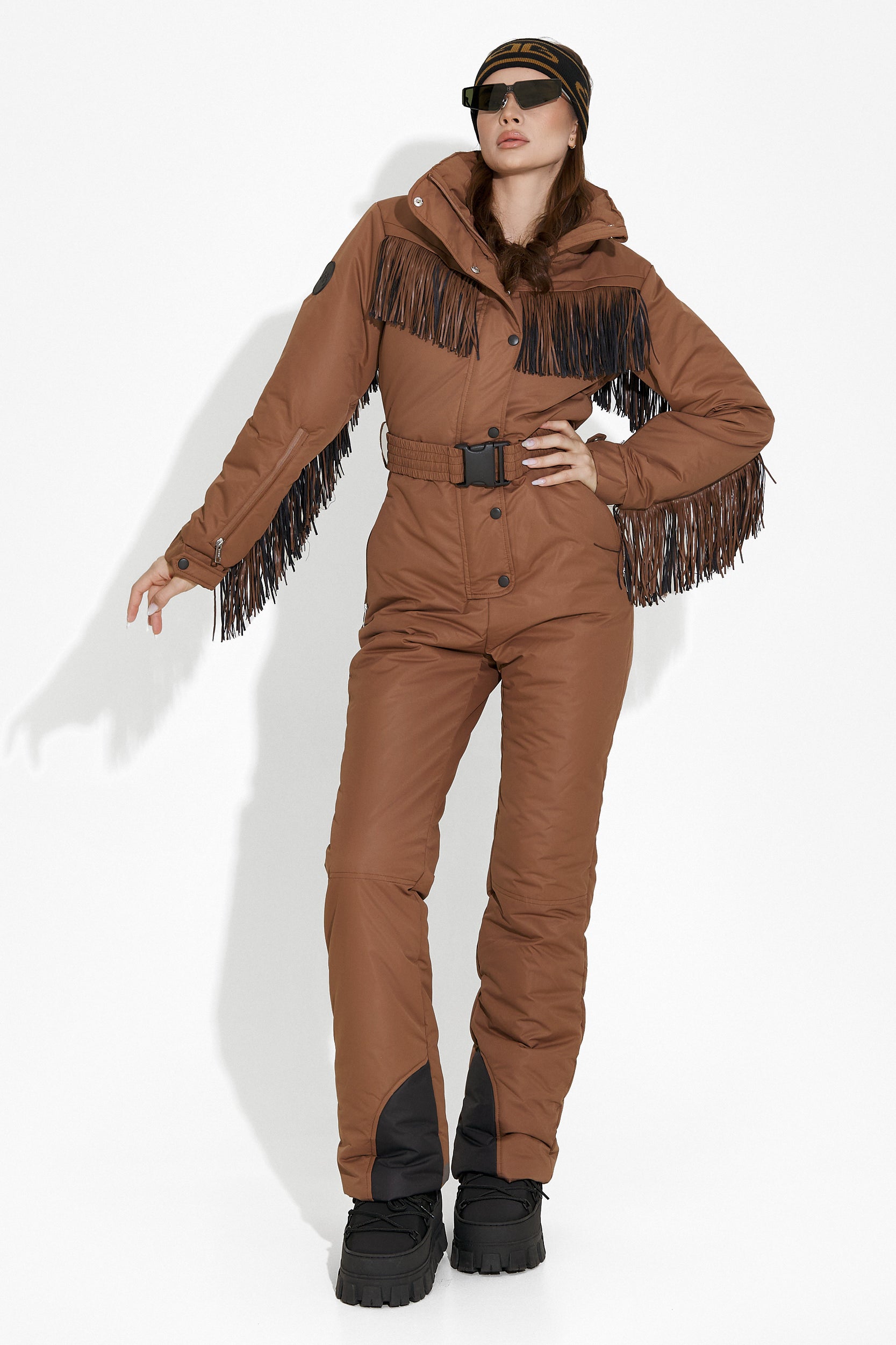 Ritanya Bogas brown casual ski overalls