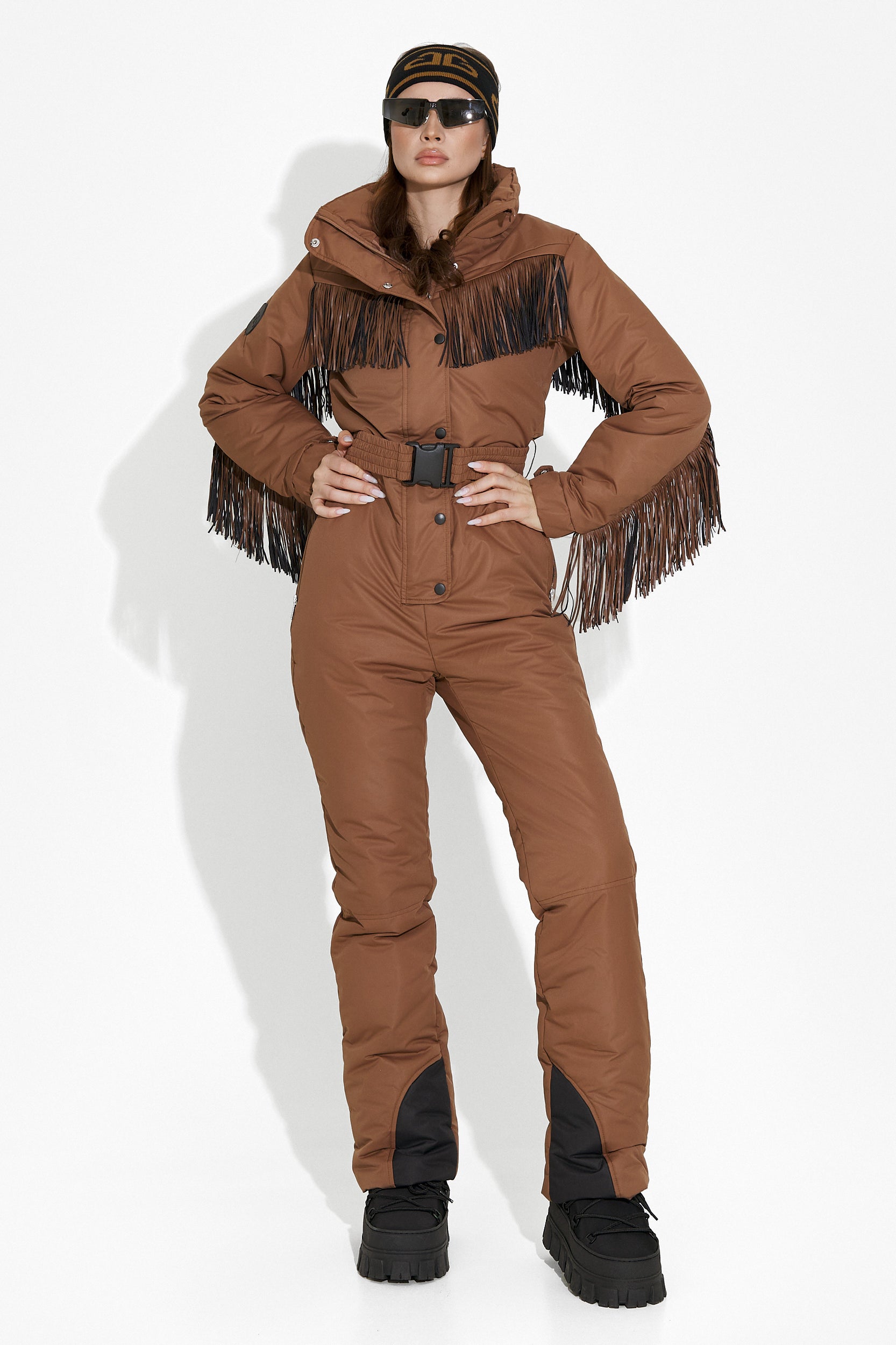 Ritanya Bogas brown casual ski overalls