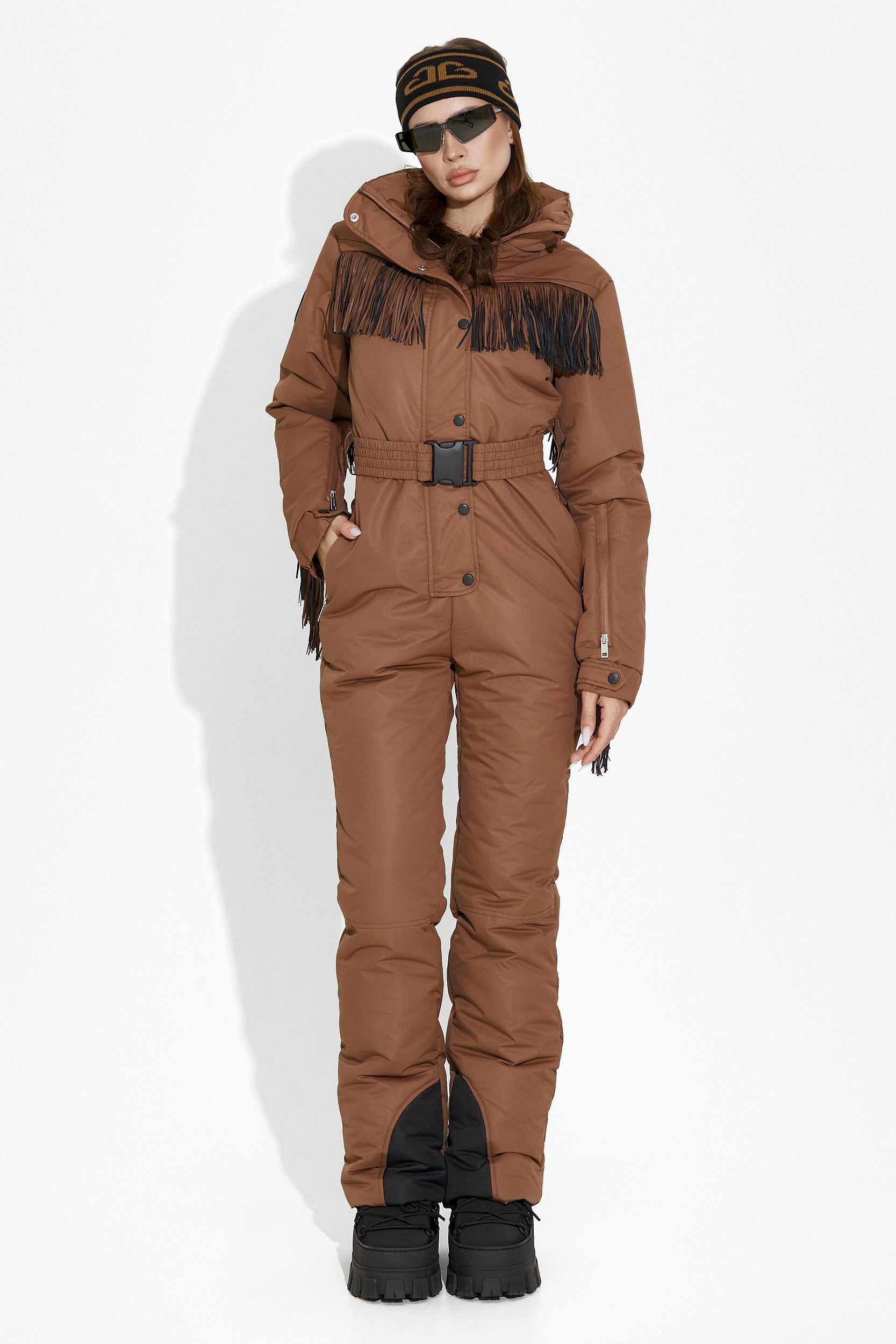 Ritanya Bogas brown casual ski overalls