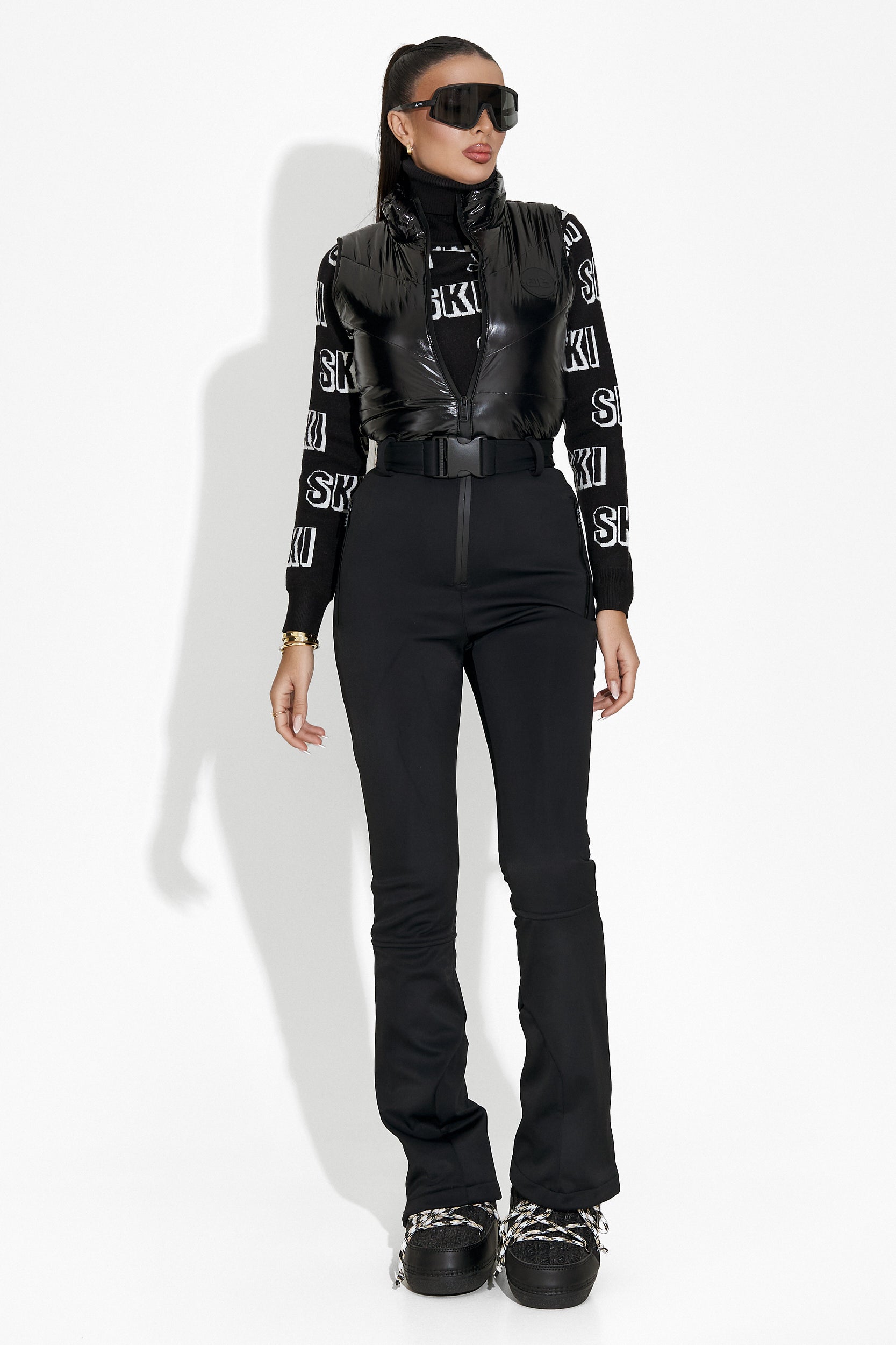 Palmyra Bogas black casual ski overalls