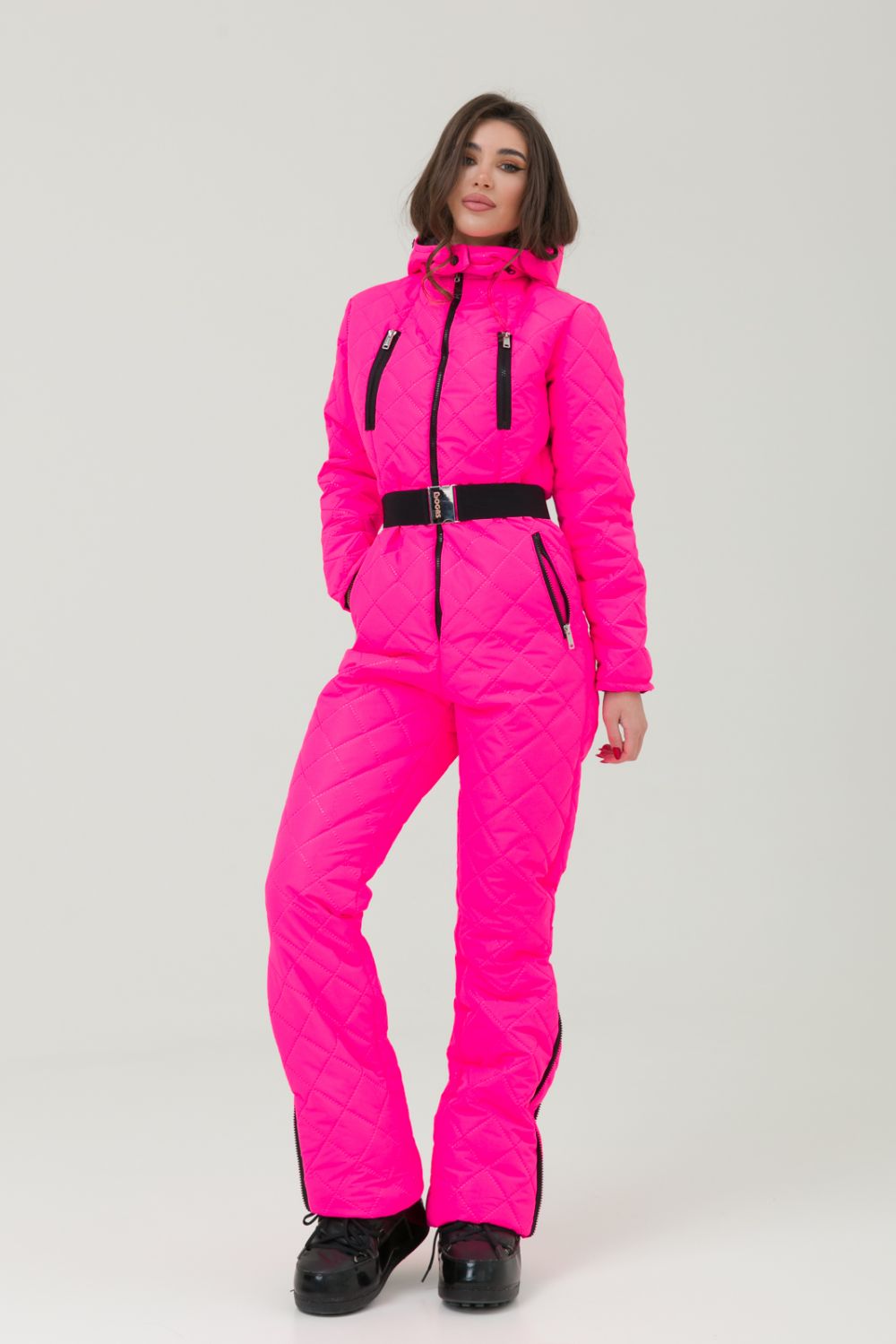 Neon pink casual ski overalls Neshom Bogas