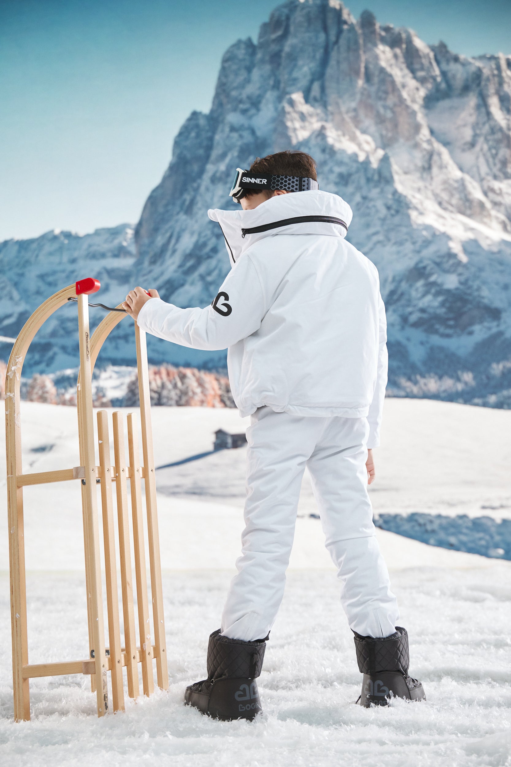 White children's ski jumpsuit Abenia Bogas