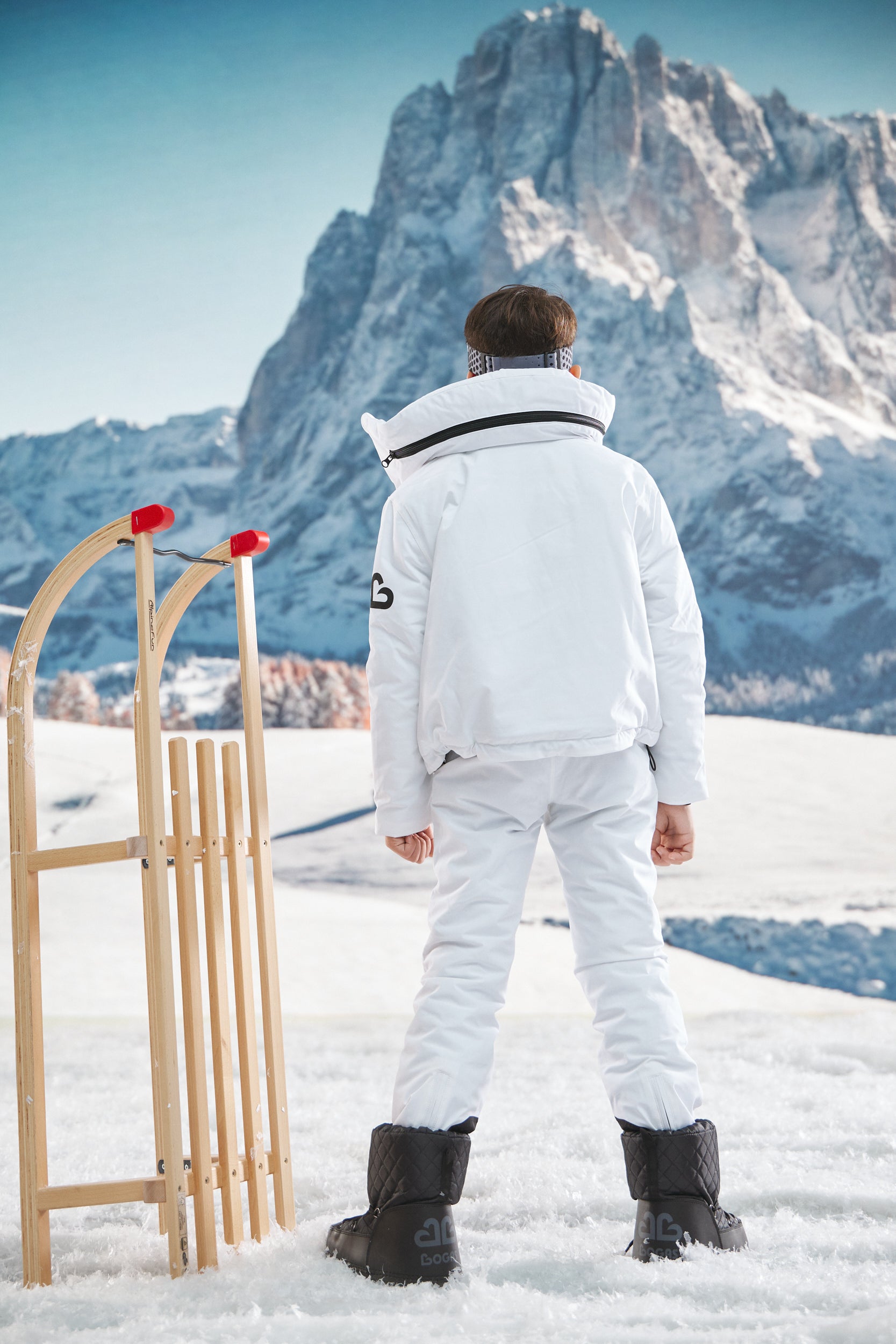 White children's ski jumpsuit Abenia Bogas