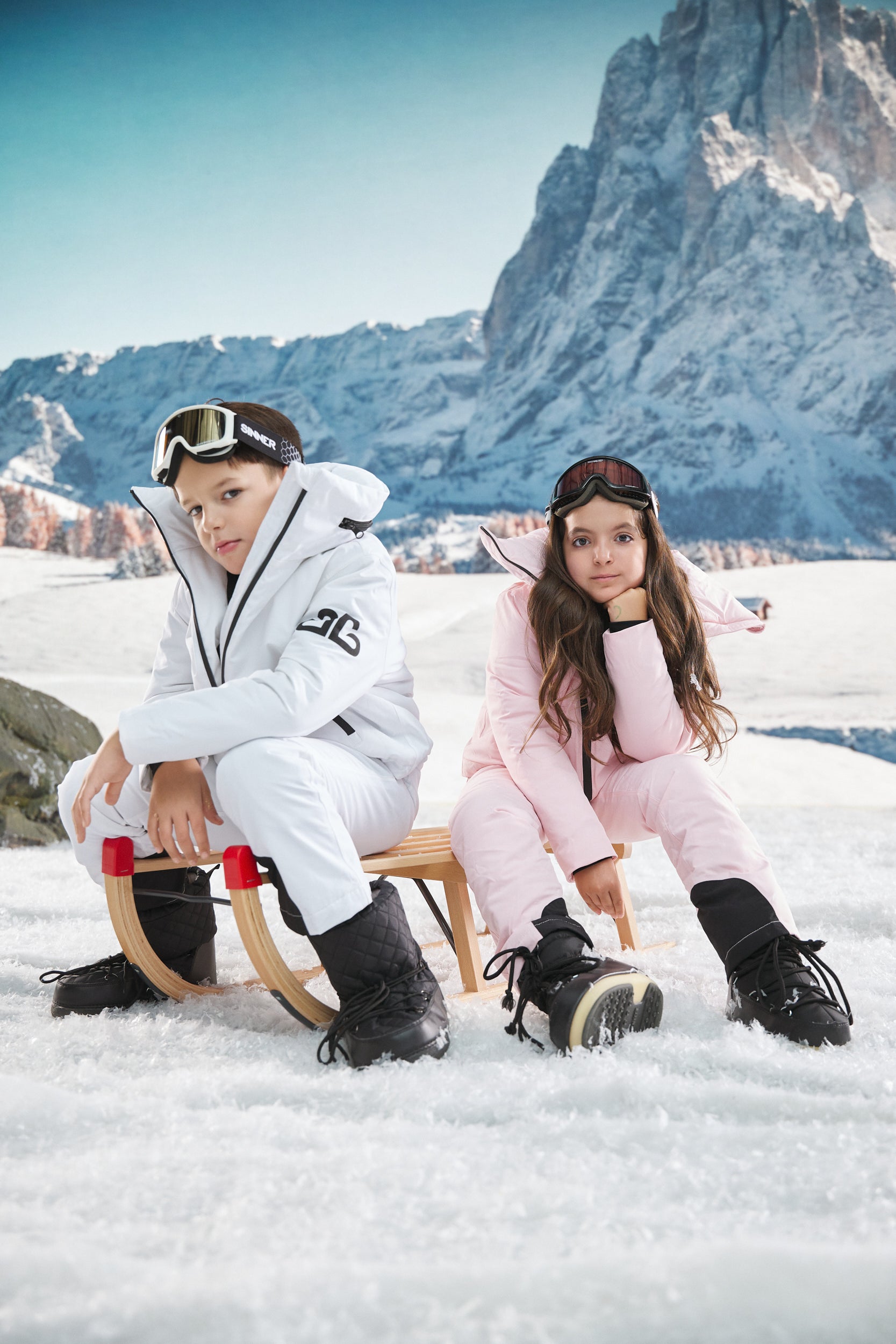 White children's ski jumpsuit Abenia Bogas