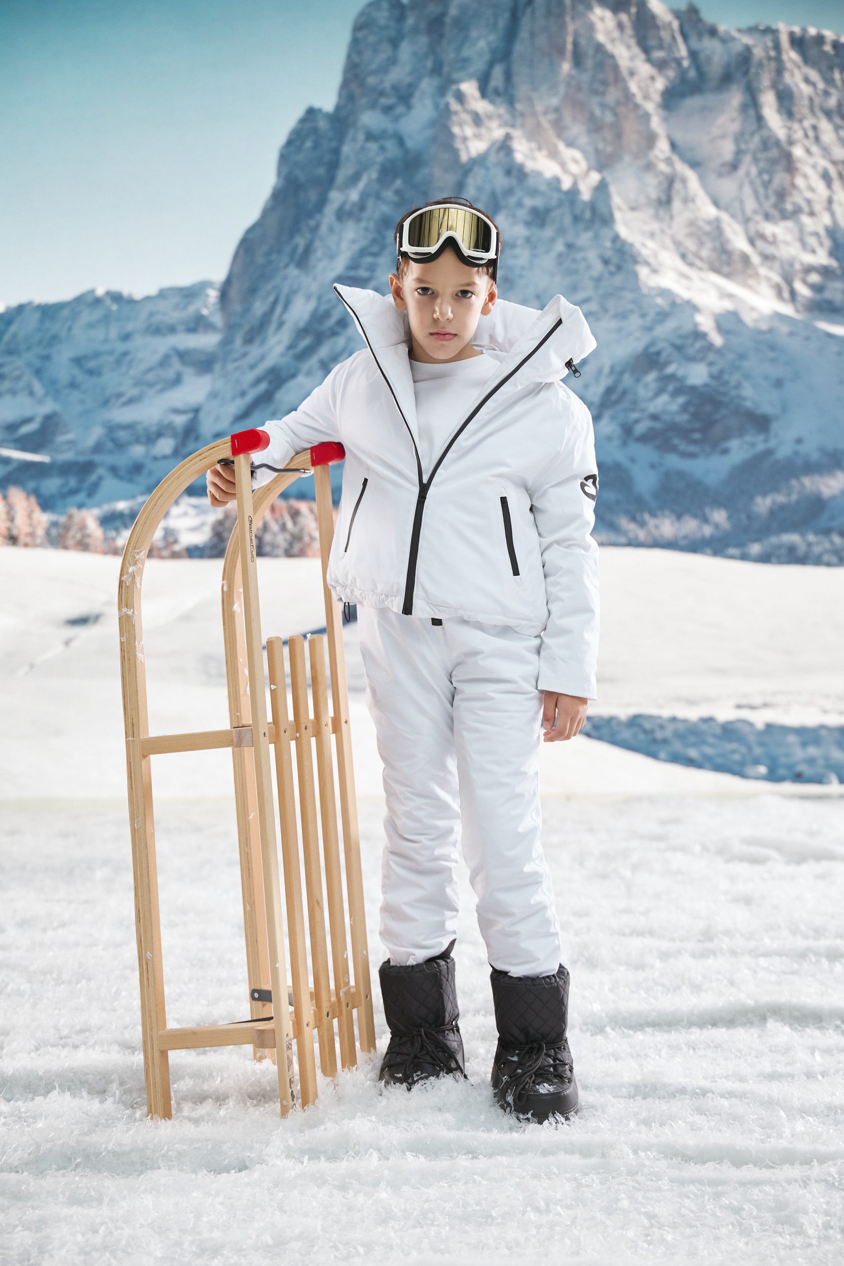 White children's ski jumpsuit Abenia Bogas