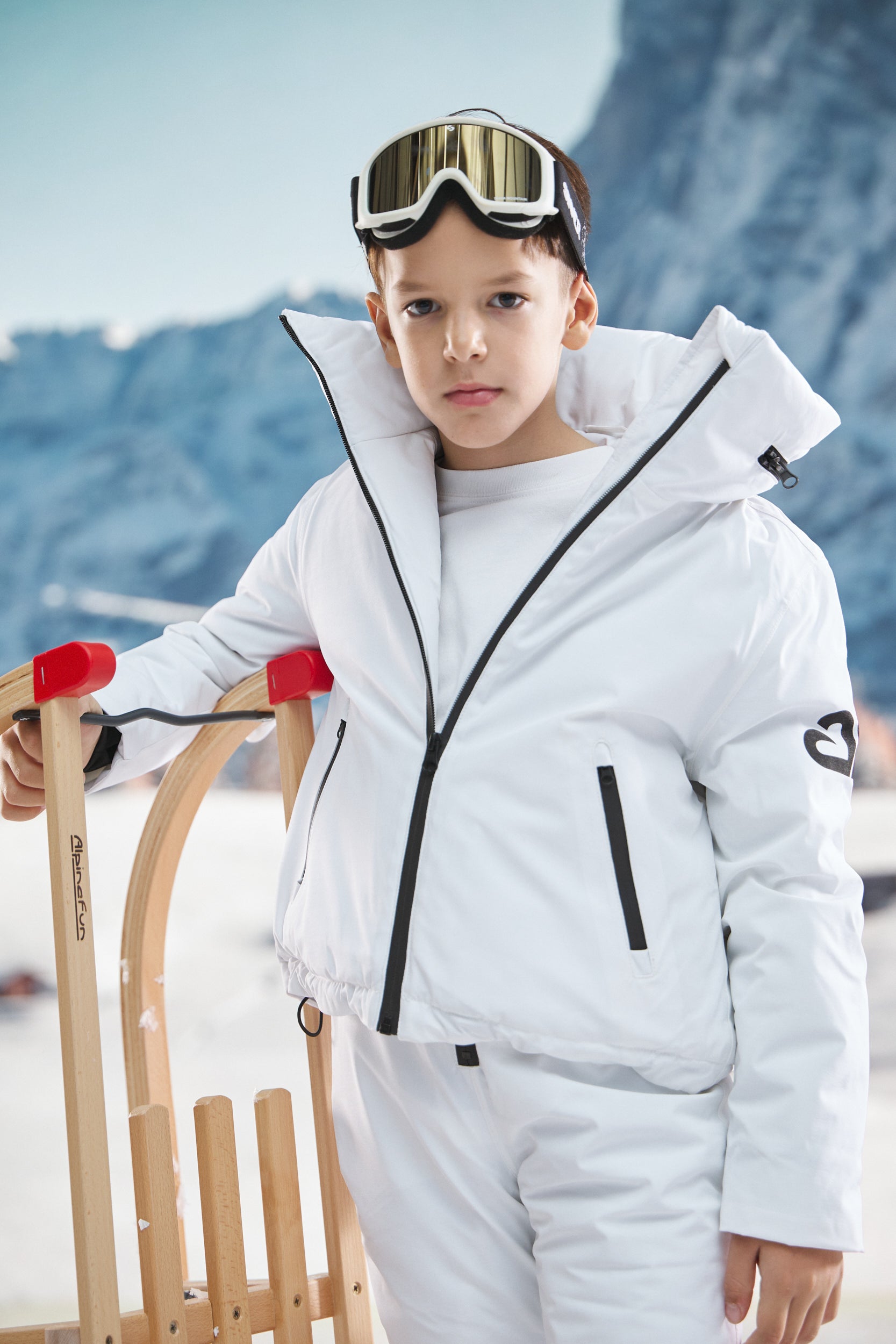 White children's ski jumpsuit Abenia Bogas