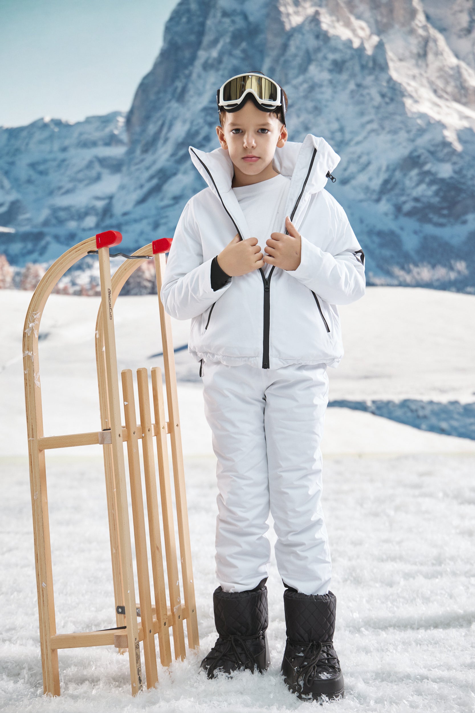 White children's ski jumpsuit Abenia Bogas