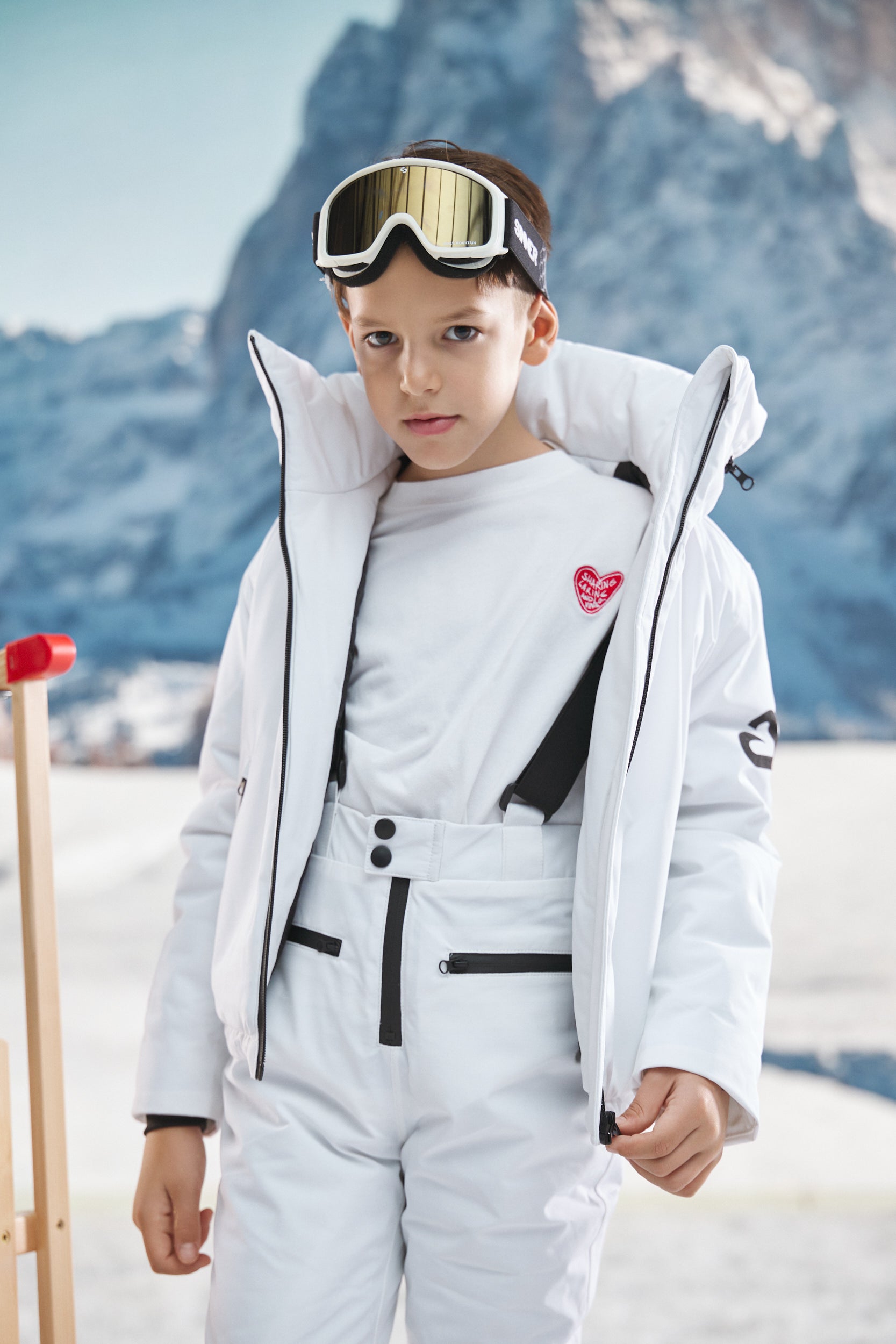 White children's ski jumpsuit Abenia Bogas