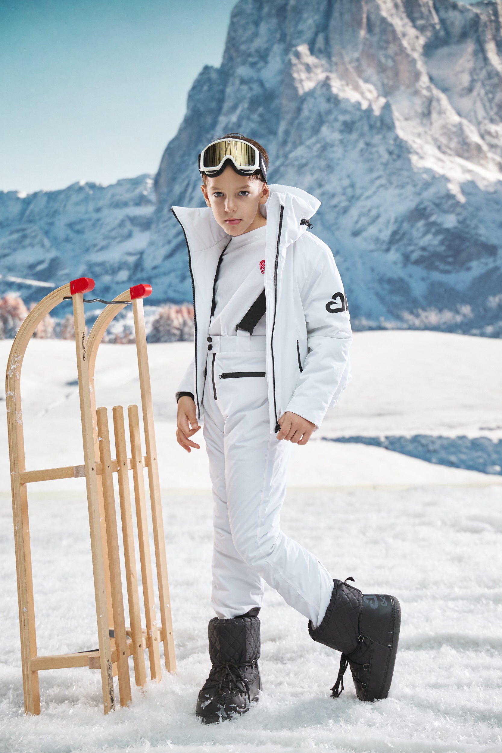 White children's ski jumpsuit Abenia Bogas