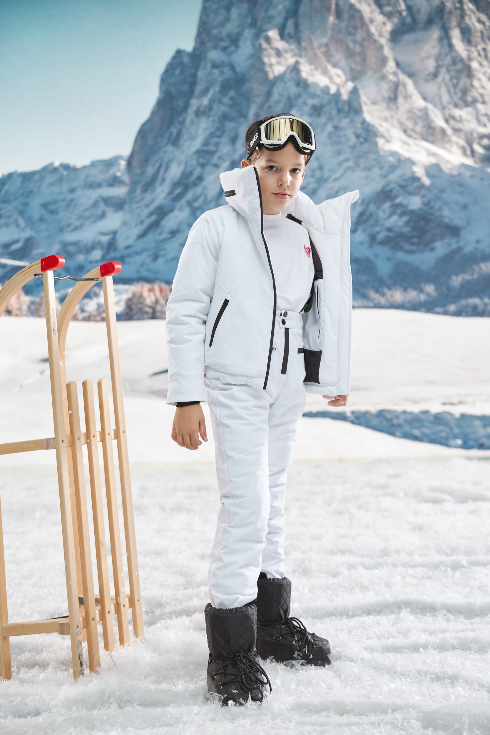 White children's ski jumpsuit Abenia Bogas