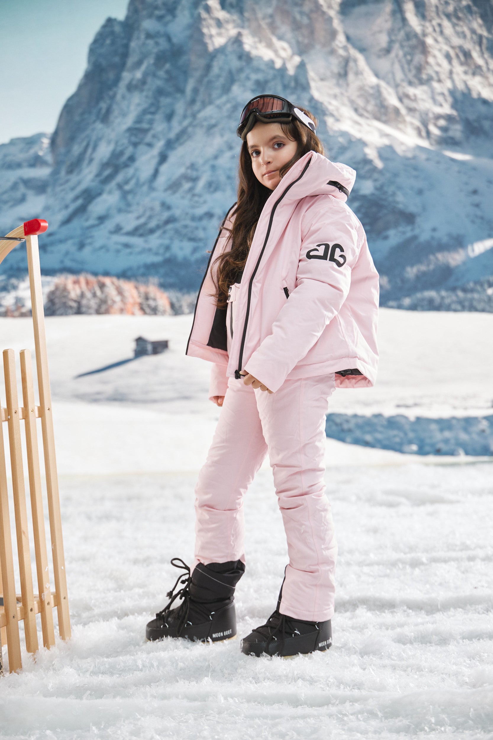 Abenia Bogas pink children's ski overalls