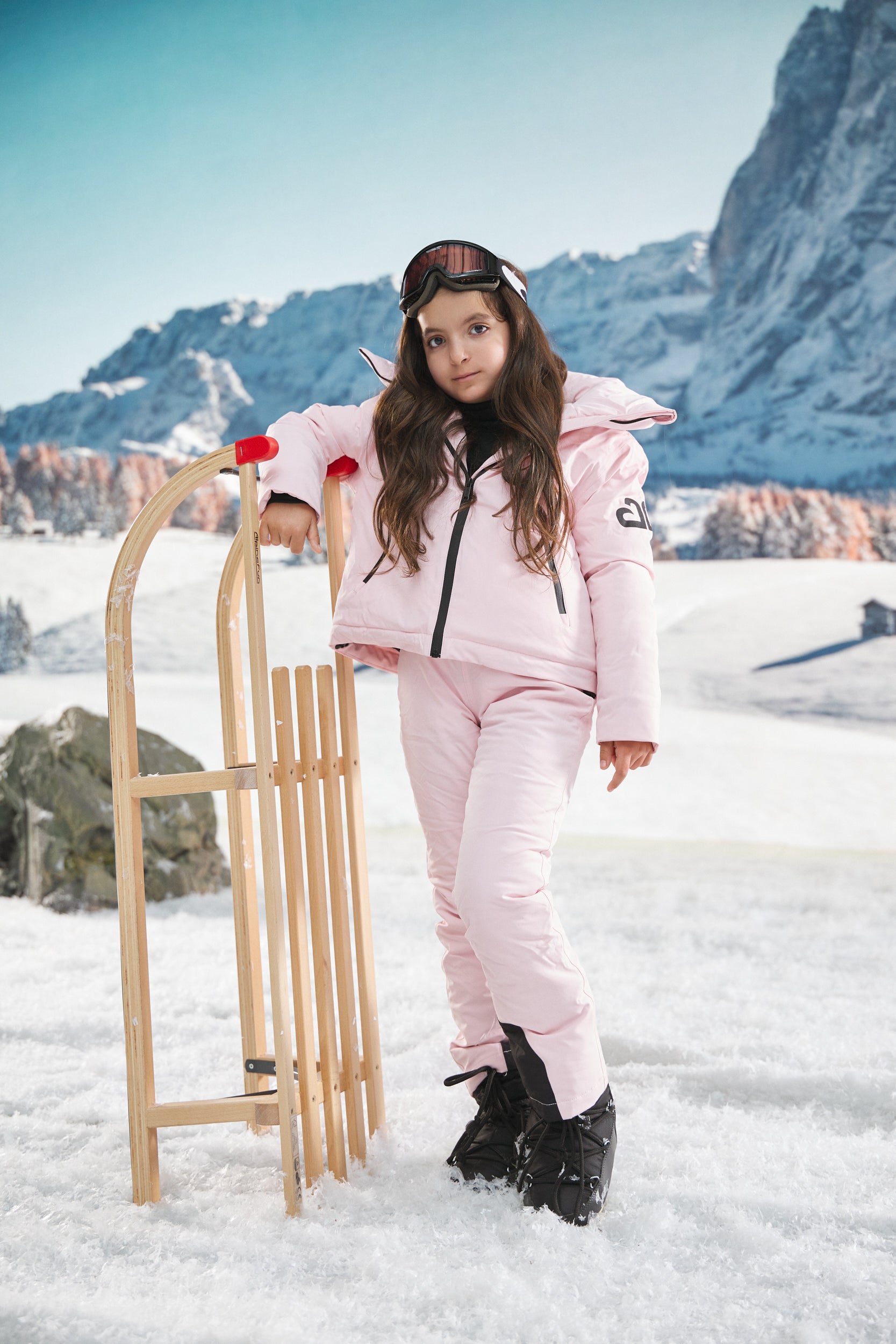 Abenia Bogas pink children's ski overalls