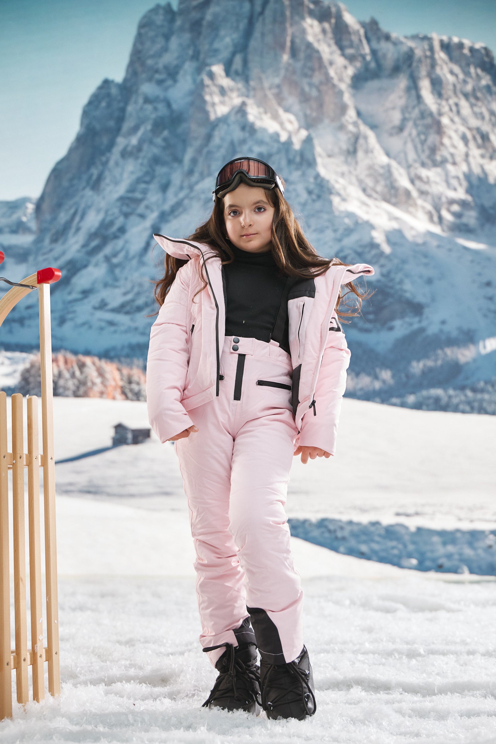 Abenia Bogas pink children's ski overalls