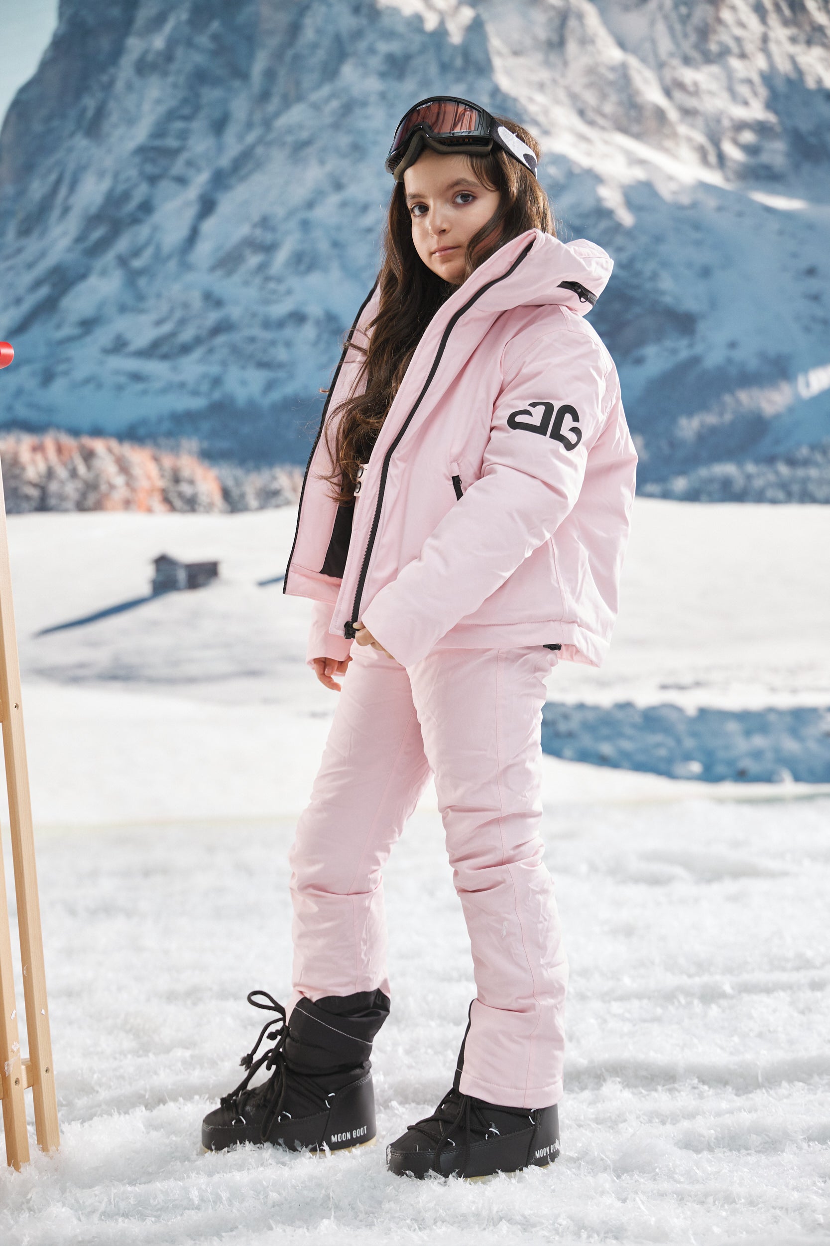 Abenia Bogas pink children's ski overalls