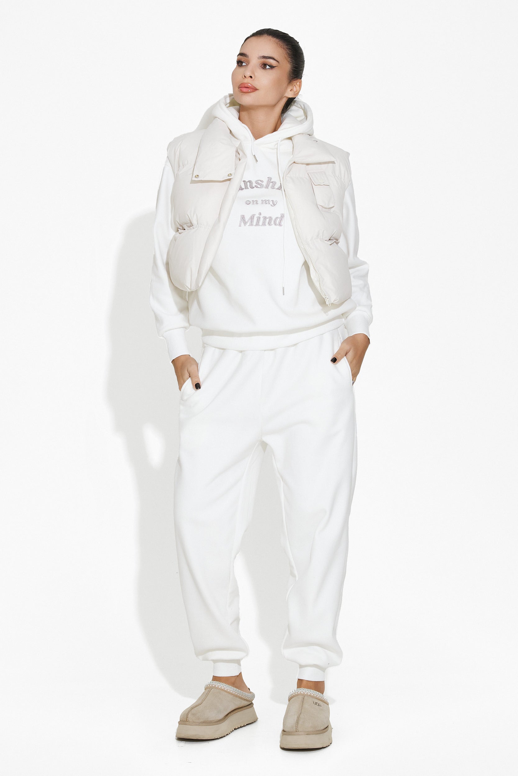 Divesa Bogas white casual women's tracksuit