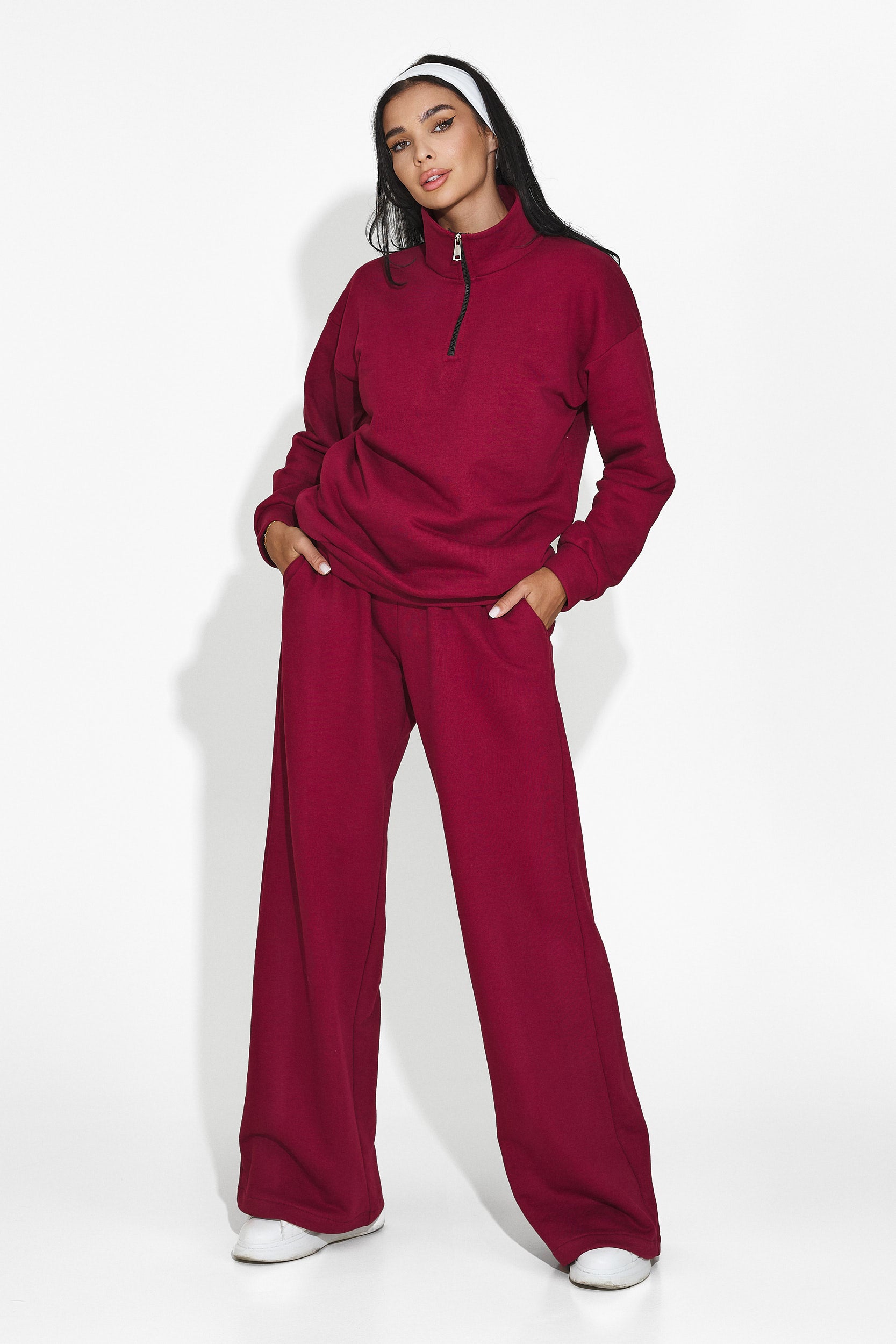 Alsanda Bogas casual burgundy women's tracksuit