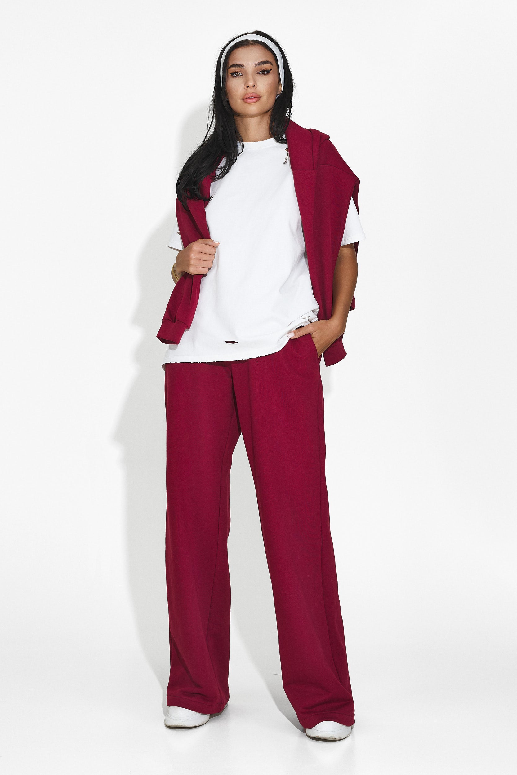 Alsanda Bogas casual burgundy women's tracksuit