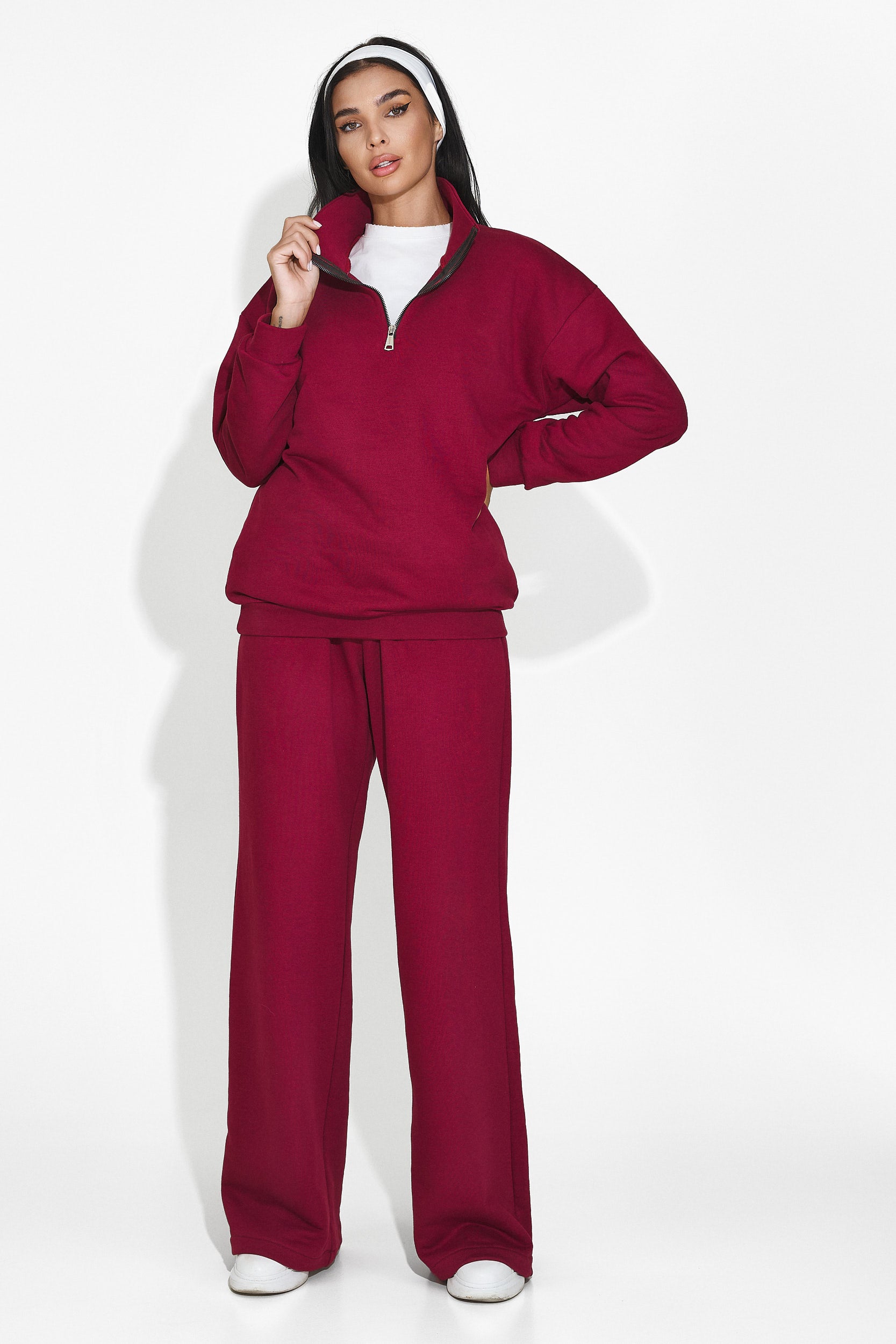 Alsanda Bogas casual burgundy women's tracksuit