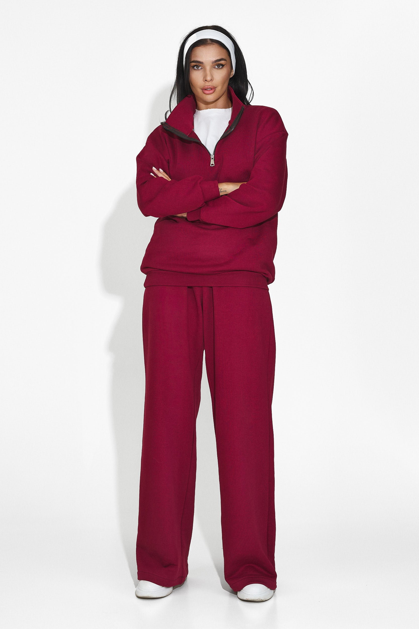 Alsanda Bogas casual burgundy women's tracksuit