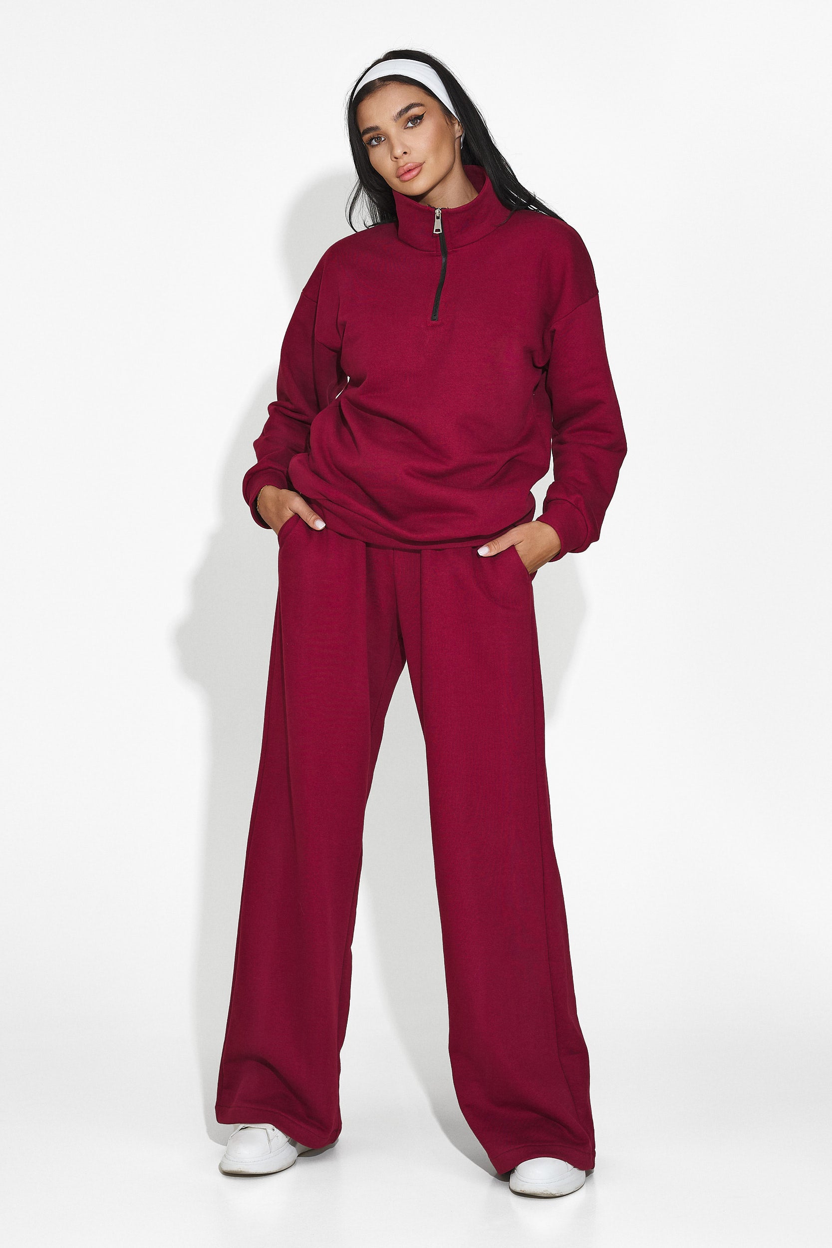 Alsanda Bogas casual burgundy women's tracksuit