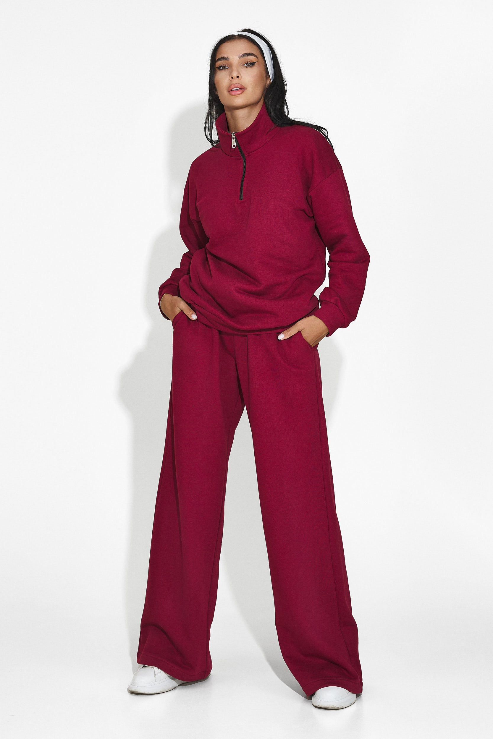 Alsanda Bogas casual burgundy women's tracksuit