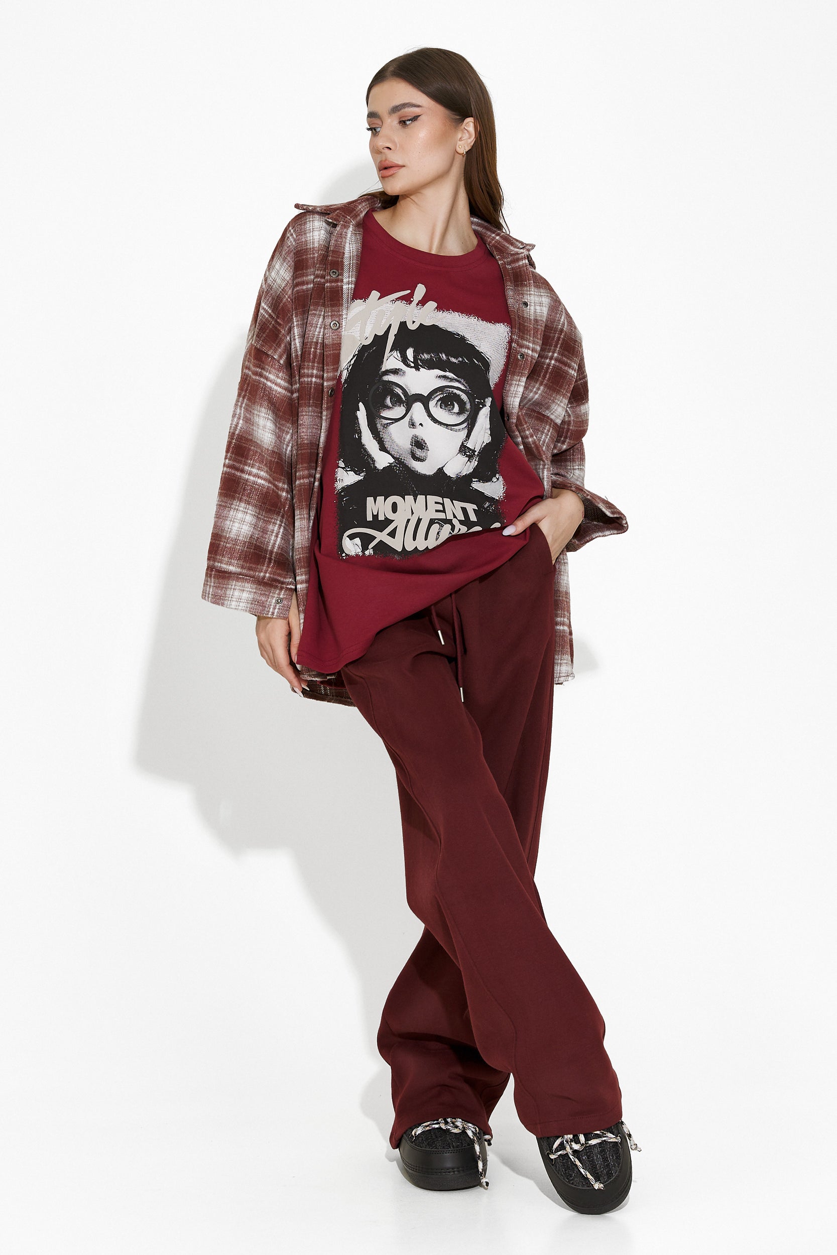 Tricou dama casual burgundy Yoko Bogas