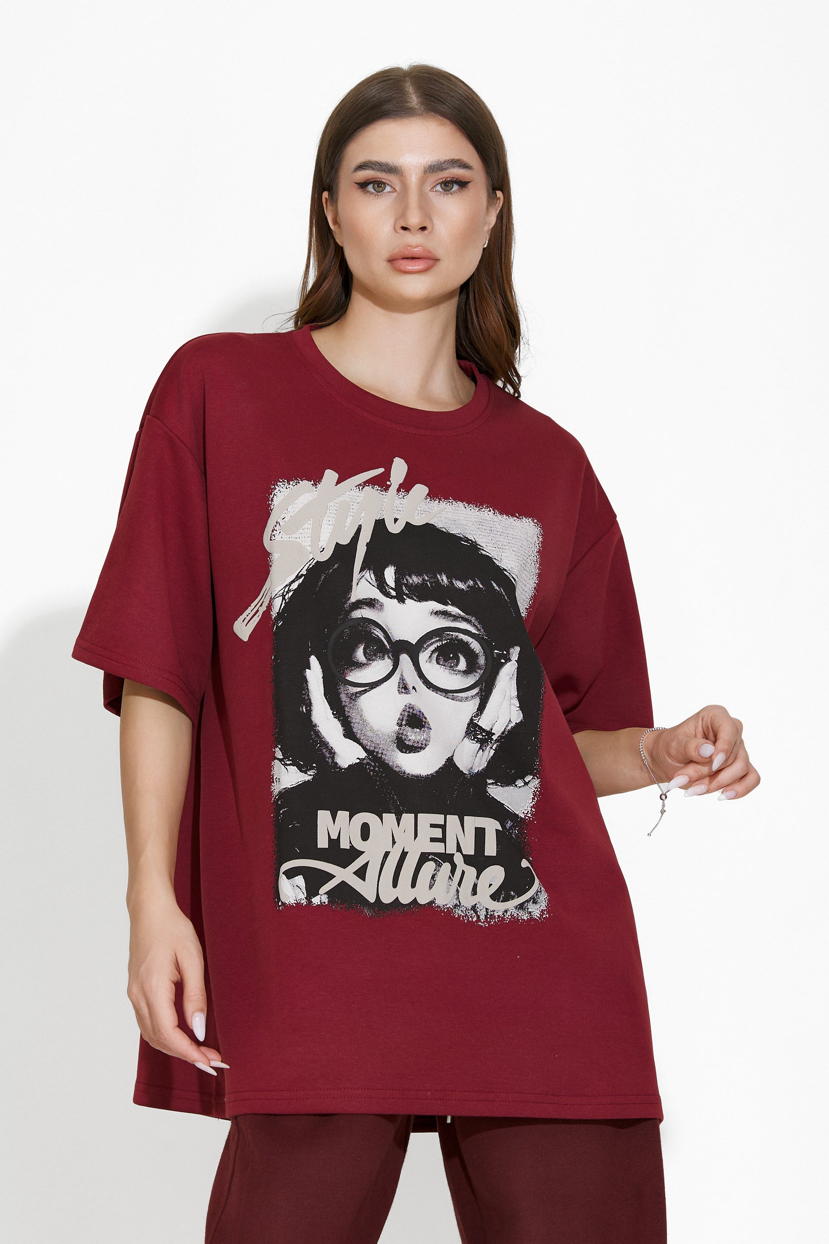 Tricou dama casual burgundy Yoko Bogas